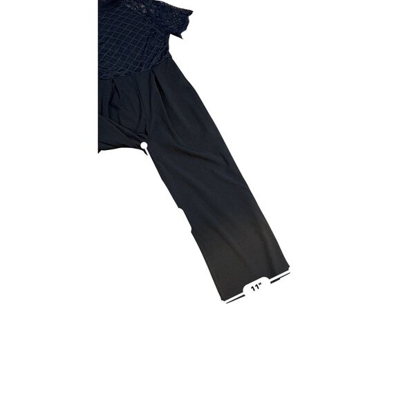 Womens Lattice Lace Wide Leg Jumpsuit Size M Black Money Mob Wife - Picture 13 of 15